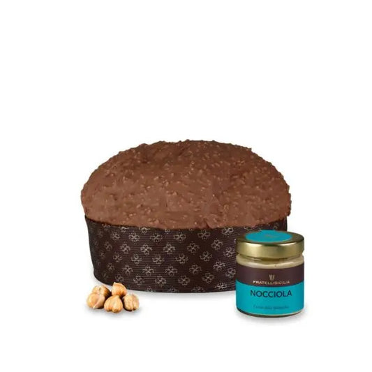 Panettone alla nocciola con vasetto di crema di nocciola , Fratelli Sicilia, 1 Kg Fratelli Sicilia