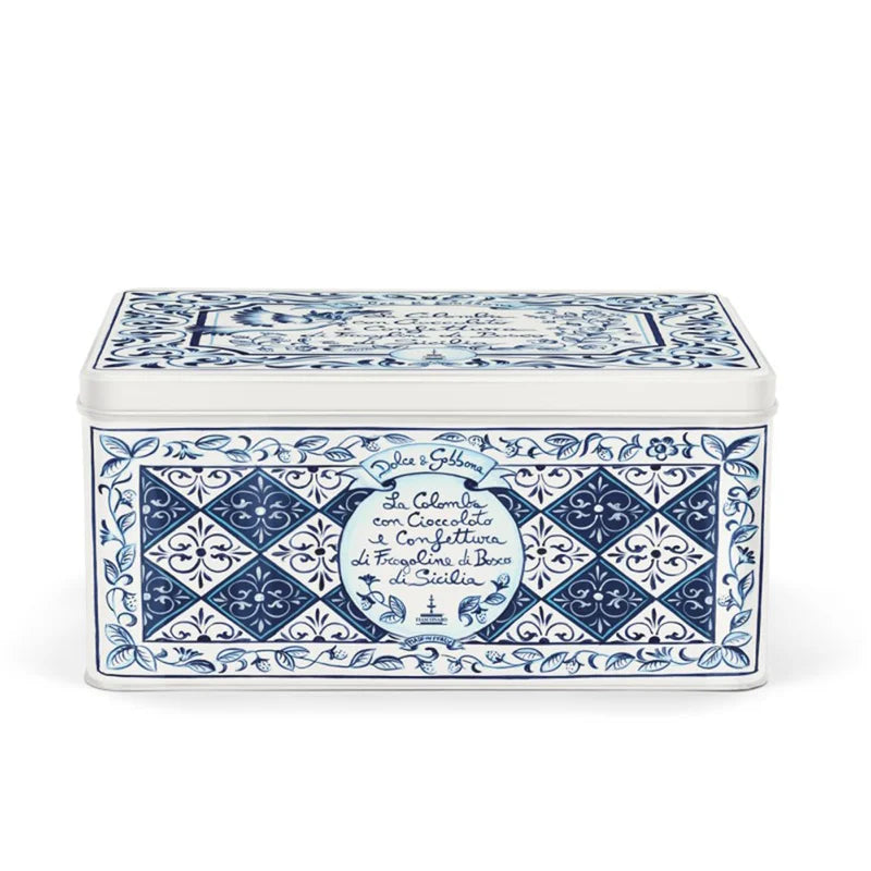 Fiasconaro Colomba en lata Dolce & Gabbana con chocolate y mermelada de fresas silvestres sicilianas, 1 Kg Fiasconaro