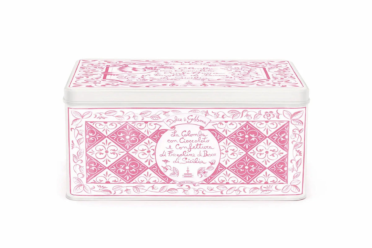 Fiasconaro Colomba in Dolce & Gabbana tin with Chocolate and Sicilian wild strawberry jam, 1 Kg Fiasconaro