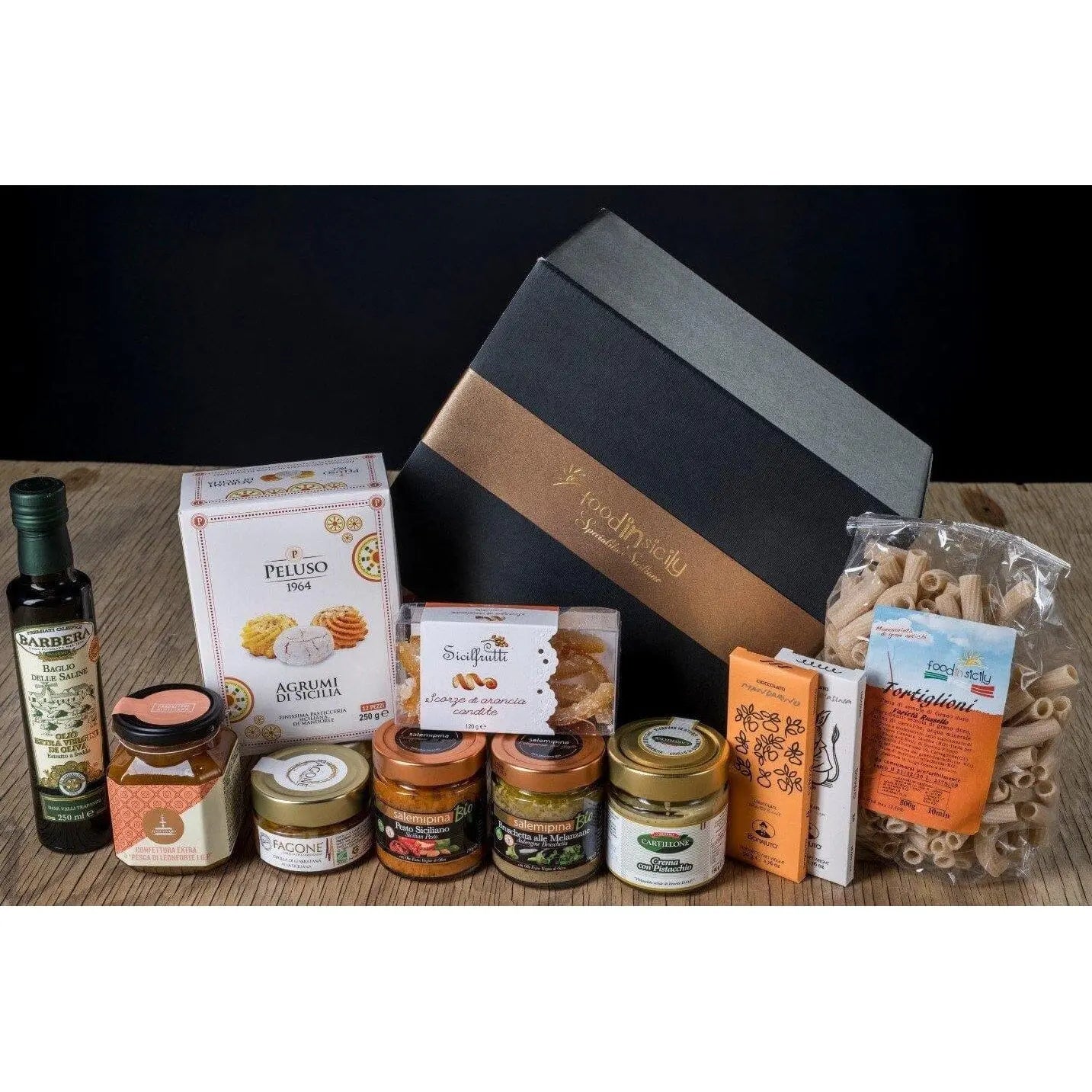 Confezione Regalo "Ortigia" con 11 prodotti tipici siciliani di alta qualità Food in Sicily