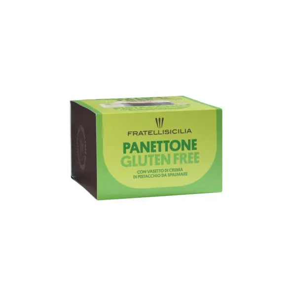 Panettone al Pistacchio con vasetto di crema di pistacchio Gluten Free, Fratelli Sicilia, 500 gr Fratelli Sicilia