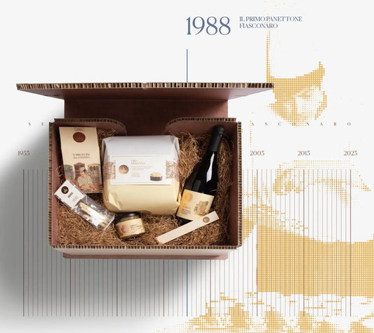 Strenna alla Manna Fiasconaro con 6 prodotti siciliani di alta qualità Confezione regalo natalizia Fiasconaro