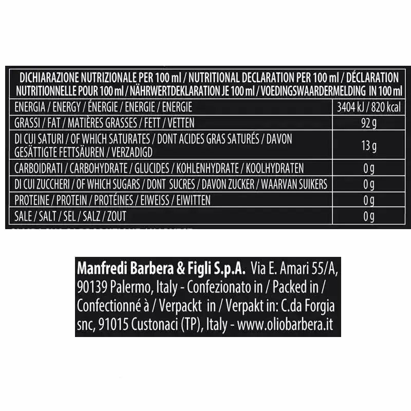 Caja Regalo de Aceite de Oliva Virgen Extra Ecológico - LÍNEA LORENZO N. 5 de Aceitunas Deshuesadas, 500 ml Premiati Oleifici Barbera