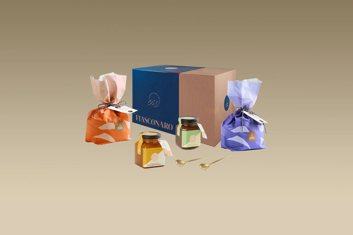 Caja de regalo "Degustación" de Fiasconaro con 4 productos Fiasconaro sicilianos de alta calidad