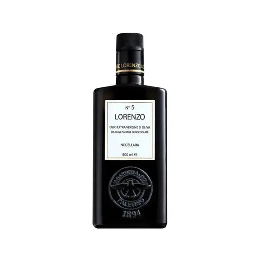 Olio Extravergine di Oliva Biologico- LINEA LORENZO N. 5 da Olive Denocciolate, 500 ml Condimenti Premiati Oleifici Barbera