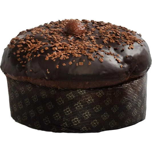 Panettone Fiasconaro con canditi di marroni e cioccolato alla gianduia ricoperto con crema di marroni e copertura fondente, 1 Kg Fiasconaro