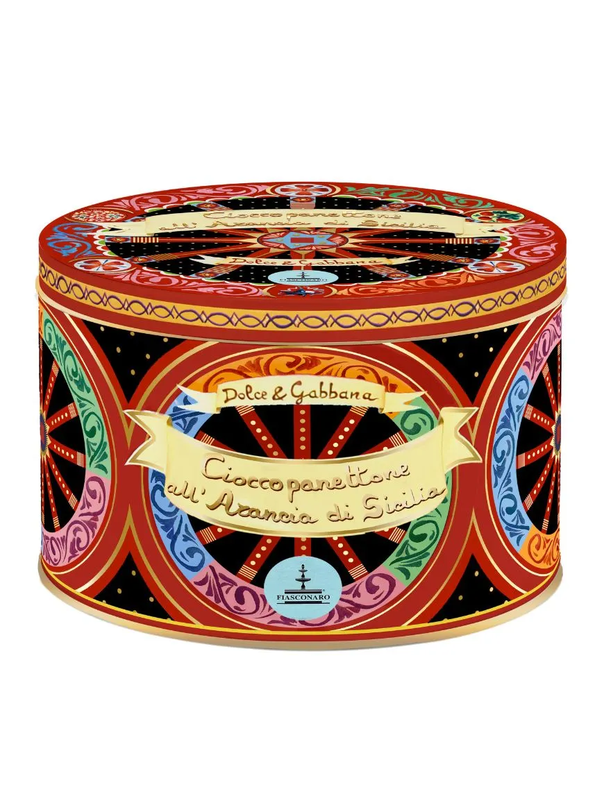 Panettone artisanal Fiasconaro "Dolce et Gabbana" Cioccopanettone au chocolat et oranges de Sicile, 1 Kg Fiasconaro