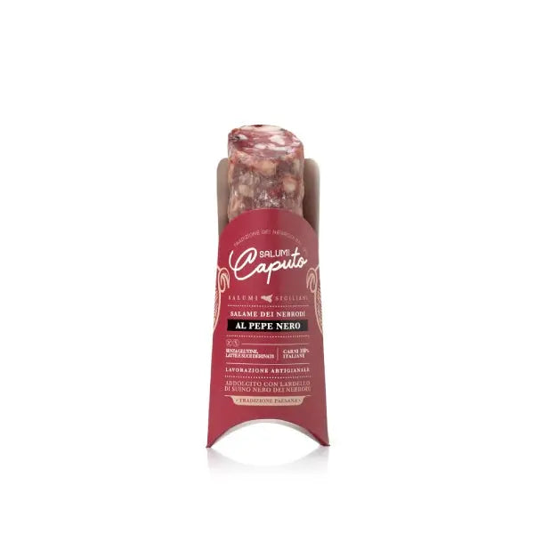 Salame dei Nebrodi al Pepe Nero, Salumi Caputo, 200 gr Salumi Salumi Lipari