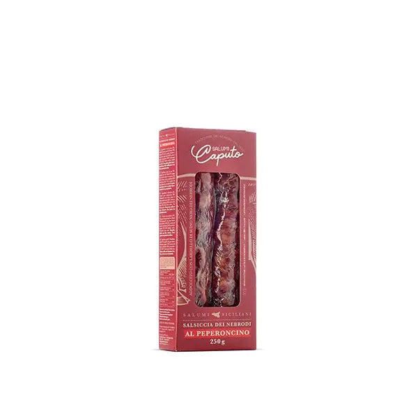 Salsiccia dei Nebrodi al Peperoncino, Salumi Caputo, 250 gr Salumi Salumi Lipari