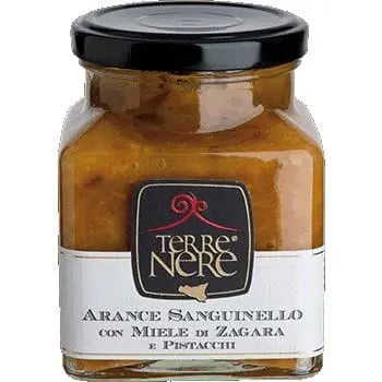 Marmellata di Arance Sanguinello con Miele di Zagara e Pistacchi, 240 gr, Terre Nere Confetture e Creme spalmabili Terre Nere