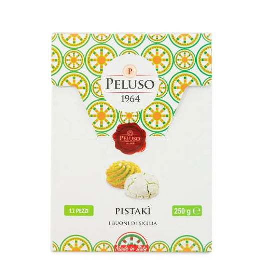 Biscotti di mandorla al Pistacchio Pistaki, Peluso 1964, 250 gr Dolci tipici siciliani Peluso 1964