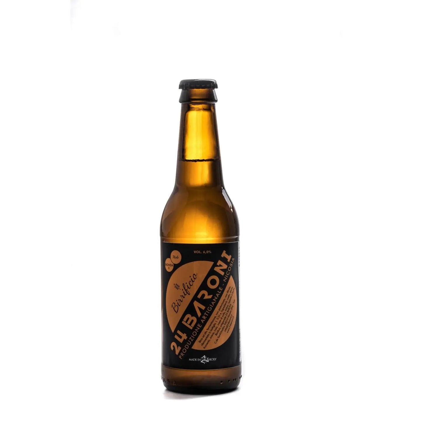 Blonde beer with Sicilian honey Soft drinks 24 Baroni 33 CL