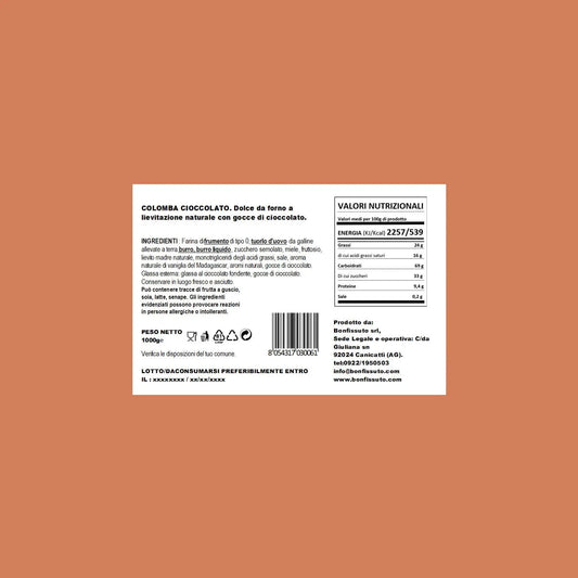 Colomba Bonfissuto al Cioccolato. Bonfissuto