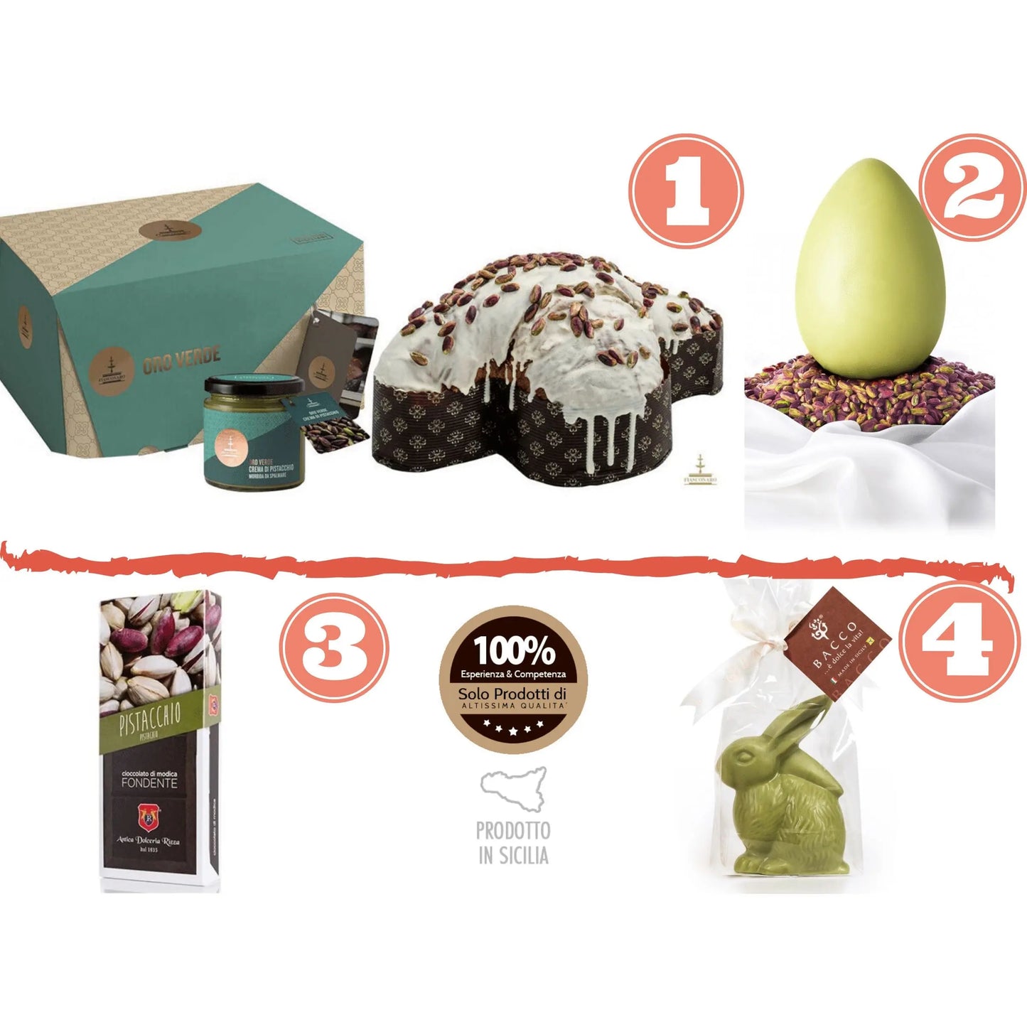 Confezione pacco regalo pasquale " La Pistacchiosa" Confezione regalo pasquale Food in Sicily