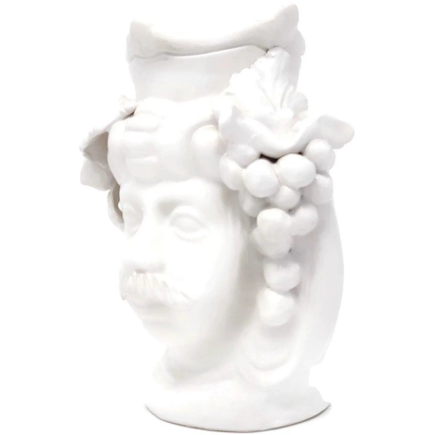 Testa di Moro in Ceramica artistica di Caltagirone, laccata bianca, h 18 cm Ceramica Food in Sicily