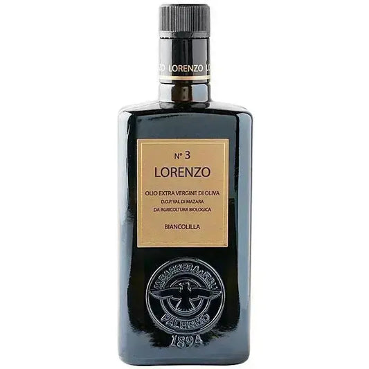 Olio Extravergine di Oliva Biologico LINEA LORENZO N. 3 D.O.P. "Val di Mazara" , 500 ml Condimenti Premiati Oleifici Barbera