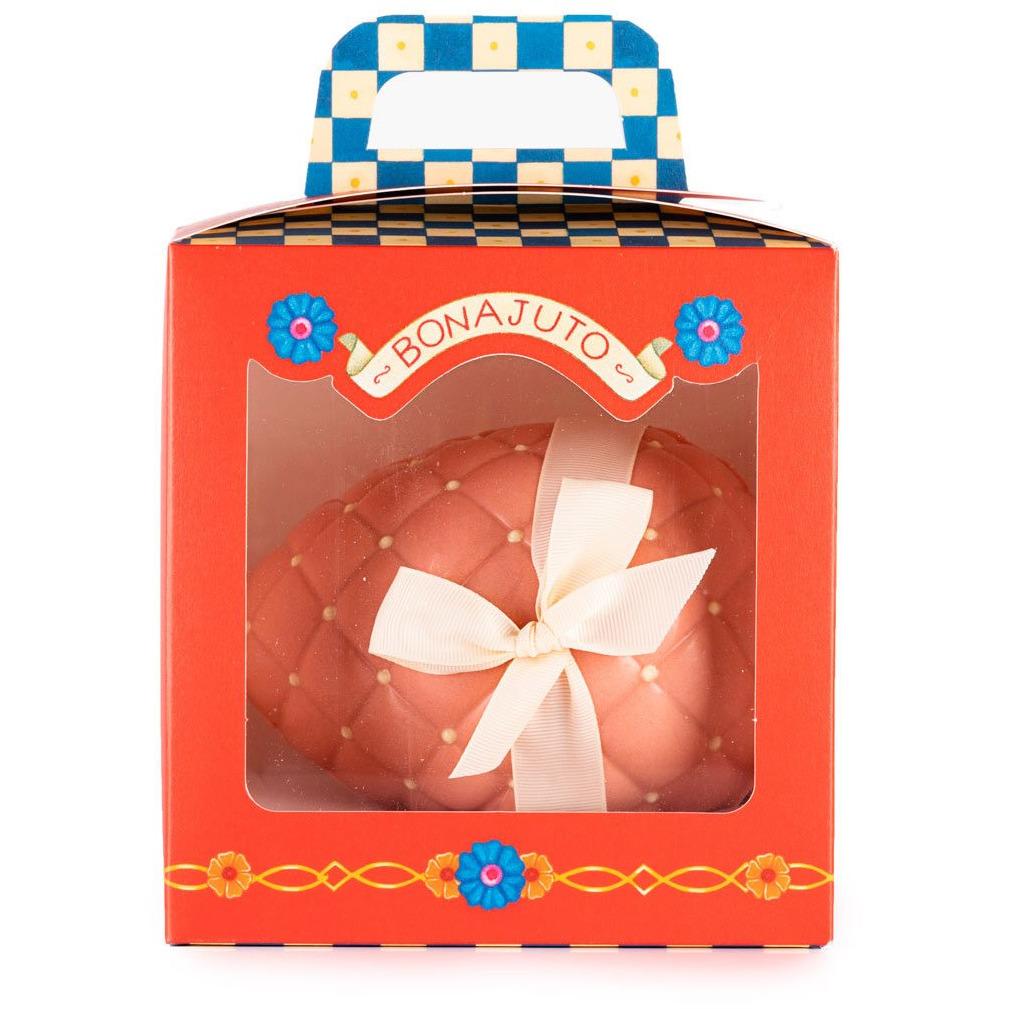 Uovo di Pasqua trapuntato rosa al cioccolato bianco , Antica Dolceria Bonajuto, 250 gr Antica Dolceria Bonajuto