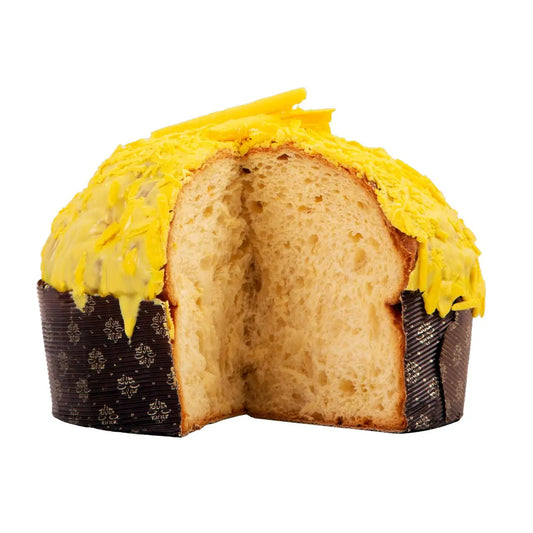 Panettone Artigianale al Limone farcito con Crema di Limone ,1 Kg , Food in Sicily Food in Sicily