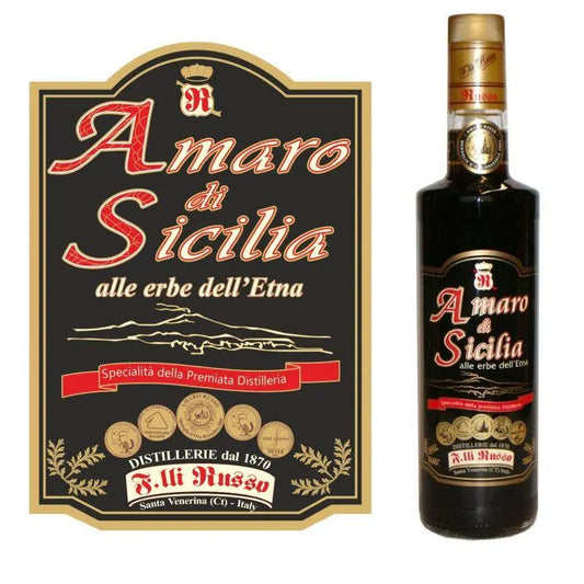 Amaro di Sicilia alle erbe dell'Etna, 50 cl Vini e liquori Distillerie dell’Etna F.lli Russo