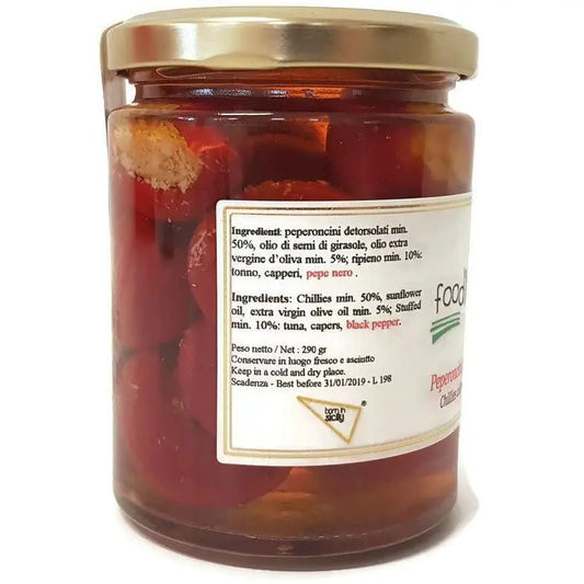 Peperoncini ripieni di tonno, 290 grammi Contorni Food in Sicily