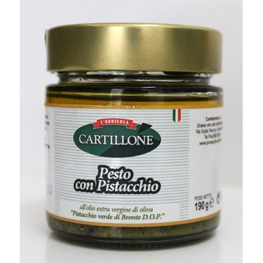 Pesto di Pistacchi di Bronte DOP, 190 gr Pesto Azienda agricola Cartillone 