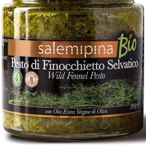 Pesto al Finocchietto Selvatico da agricoltura biologica, 190 grammi Pesto Salemipina