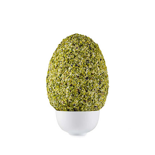 Easter egg covered with pistachio grains, ancient Bonajuto dolceria, various grammar