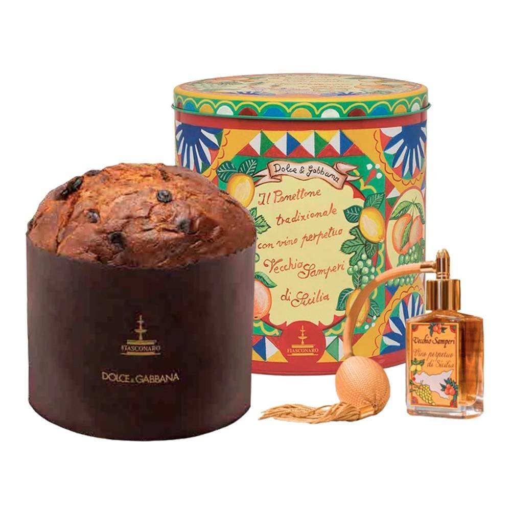 Panettone artigianale Fiasconaro "Dolce e Gabbana" con Vino Perpetuo Vecchio Samperi di Sicilia, 1 Kg Panettone Fiasconaro 