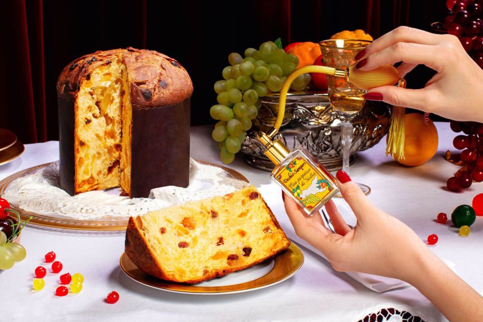 Panettone artigianale Fiasconaro "Dolce e Gabbana" con Vino Perpetuo Vecchio Samperi di Sicilia, 1 Kg Panettone Fiasconaro 