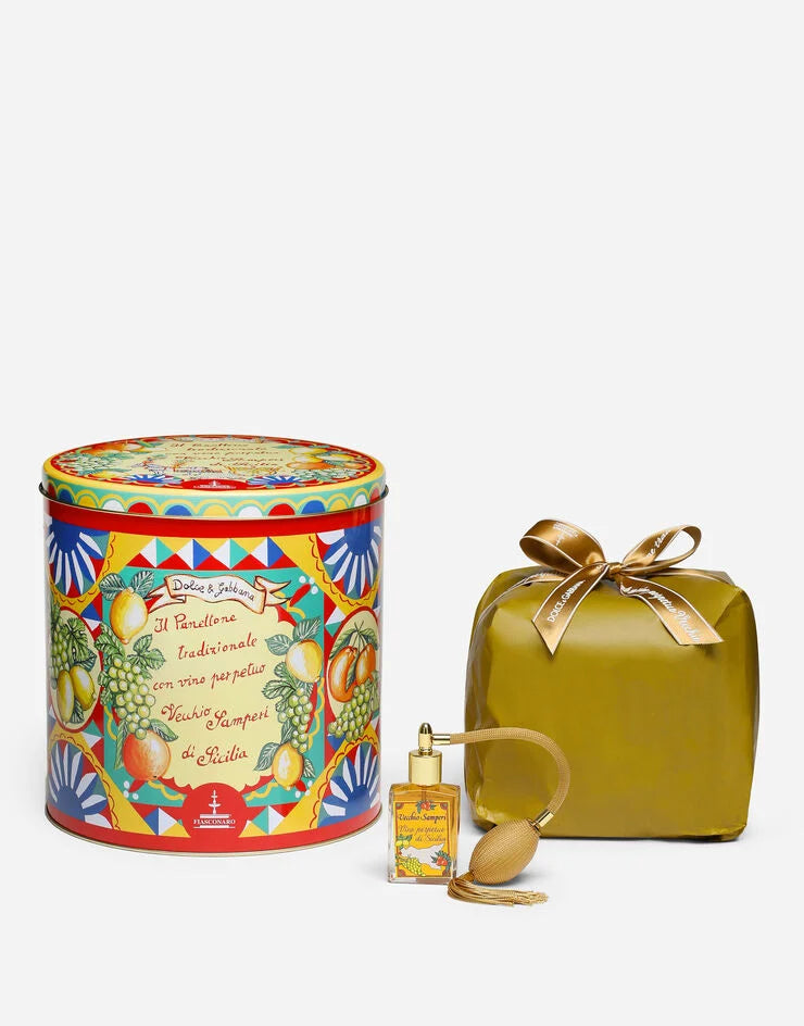 Panettone artigianale Fiasconaro "Dolce e Gabbana" con Vino Perpetuo Vecchio Samperi di Sicilia, 1 Kg Panettone Fiasconaro 