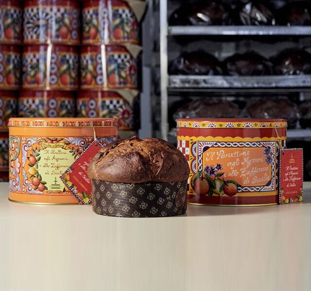 Panettone artigianale Fiasconaro "Dolce&Gabbana" agli Agrumi di Sicilia e Zafferano, varie grammature Panettone Fiasconaro 