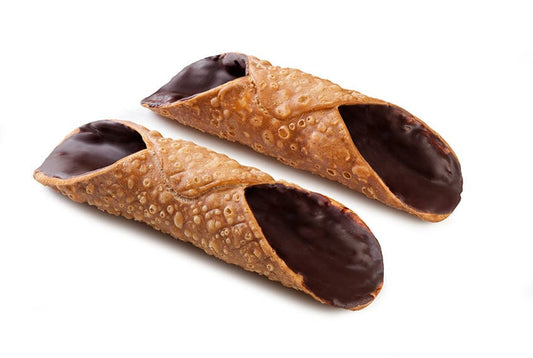 Cialde Cannoli Siciliani artigianali SENZA GLUTINE con Interno Cioccolato cm 13, Box da 50 pezzi Food in Sicily 