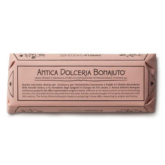 Cioccolato Artigianale alla Vaniglia, 100 gr Dolci tipici siciliani Antica Dolceria Bonajuto 