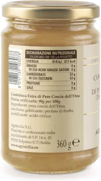 Confettura Extra di Pera Coscia dell'Etna, Agrisicilia, 360 gr Agrisicilia