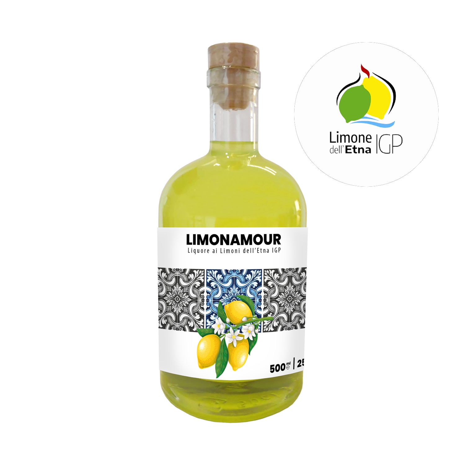 Limoncello al Limone Igp dell'Etna "Limonamour" Linea Premium, vari formati Distillerie dell’Etna F.lli Russo