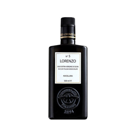 Olio Extravergine di Oliva Biologico- LINEA LORENZO N. 5 da Olive Denocciolate, 500 ml Condimenti Premiati Oleifici Barbera 