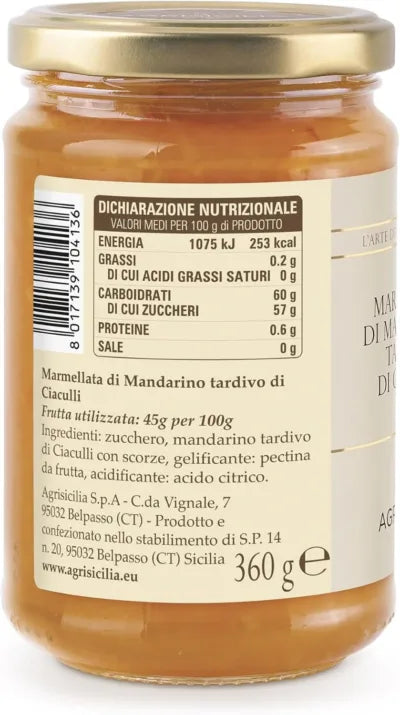 Marmellata di Mandarino Tardivo di Cianciulli, Agrisicilia, 360 gr Agrisicilia