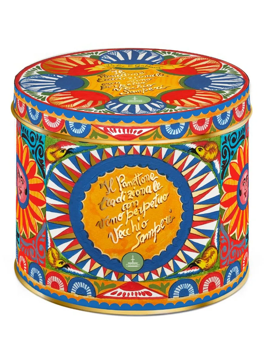 Panettone artigianale Fiasconaro "Dolce e Gabbana" con Vino Perpetuo Vecchio Samperi di Sicilia, 1 Kg Fiasconaro