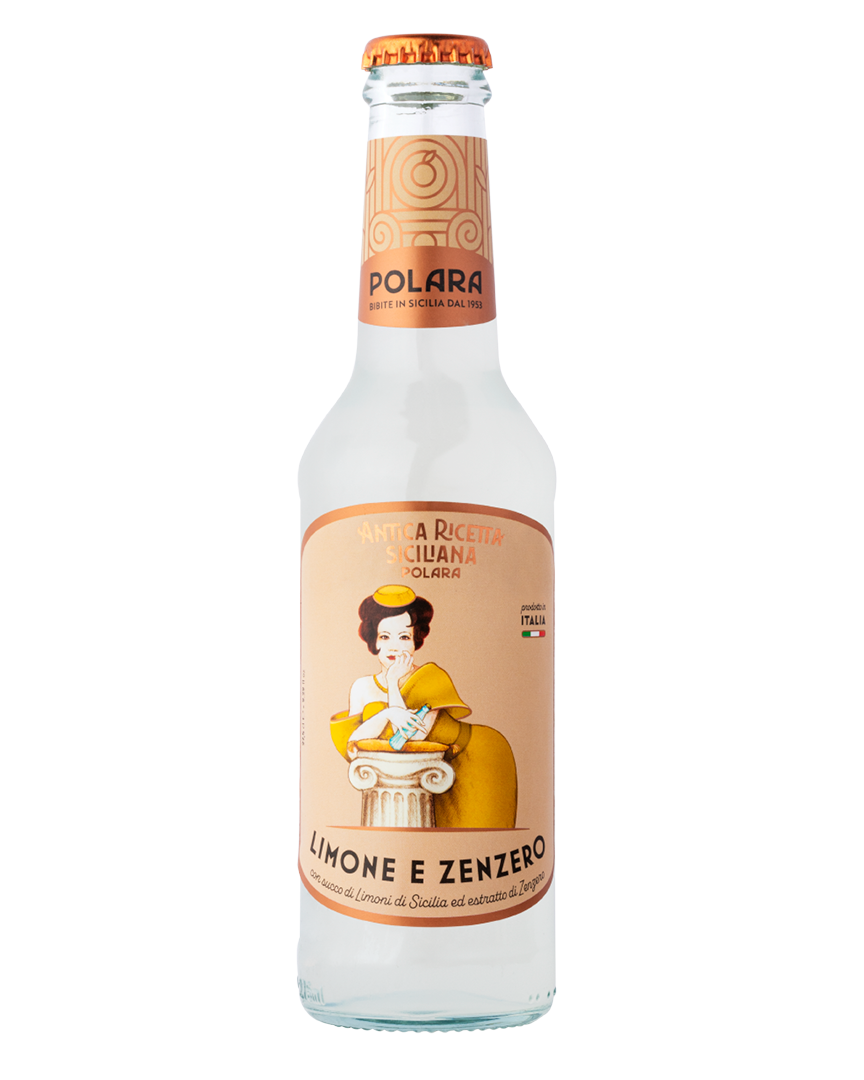 Bibita Polara con succo di Limone ed estratto di Zenzero, Confezione da 24 Bottiglie x 27,5 cl Polara