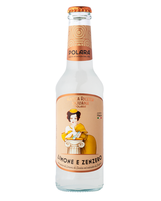 Bibita Polara con succo di Limone ed estratto di Zenzero, Confezione da 24 Bottiglie x 27,5 cl Polara