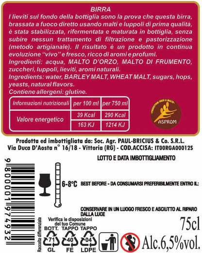 Paul Bricius Red Strong Ale 7% vol due formati, 33 Cl e 75 Cl Paul Bricius