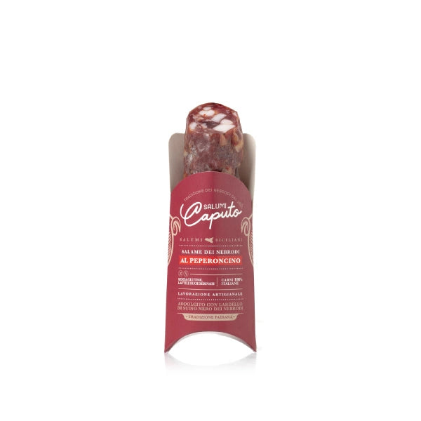 Salame dei Nebrodi al Peperoncino, Salumi Caputo, 200 gr Salumi Salumi Lipari 