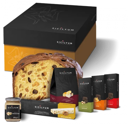Confezione regalo natalizia "Classica" con 7 prodotti  siciliani di alta qualità, Sicilyum Food in Sicily