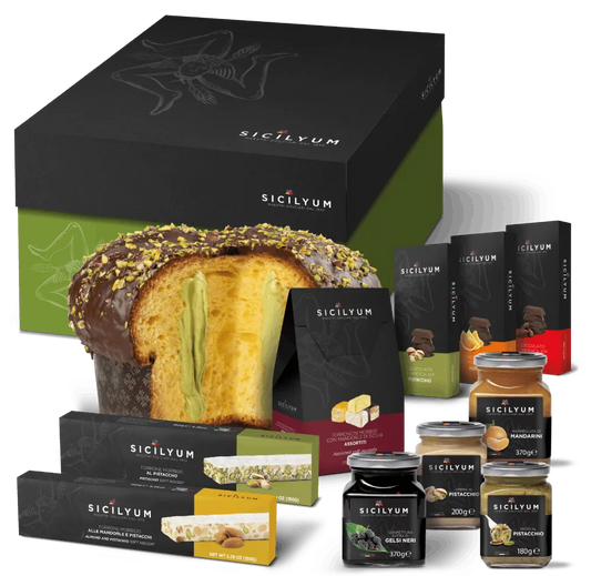 Confezione regalo natalizia "Gran Sicilyum" con 11 prodotti  siciliani di alta qualità, Sicilyum Food in Sicily