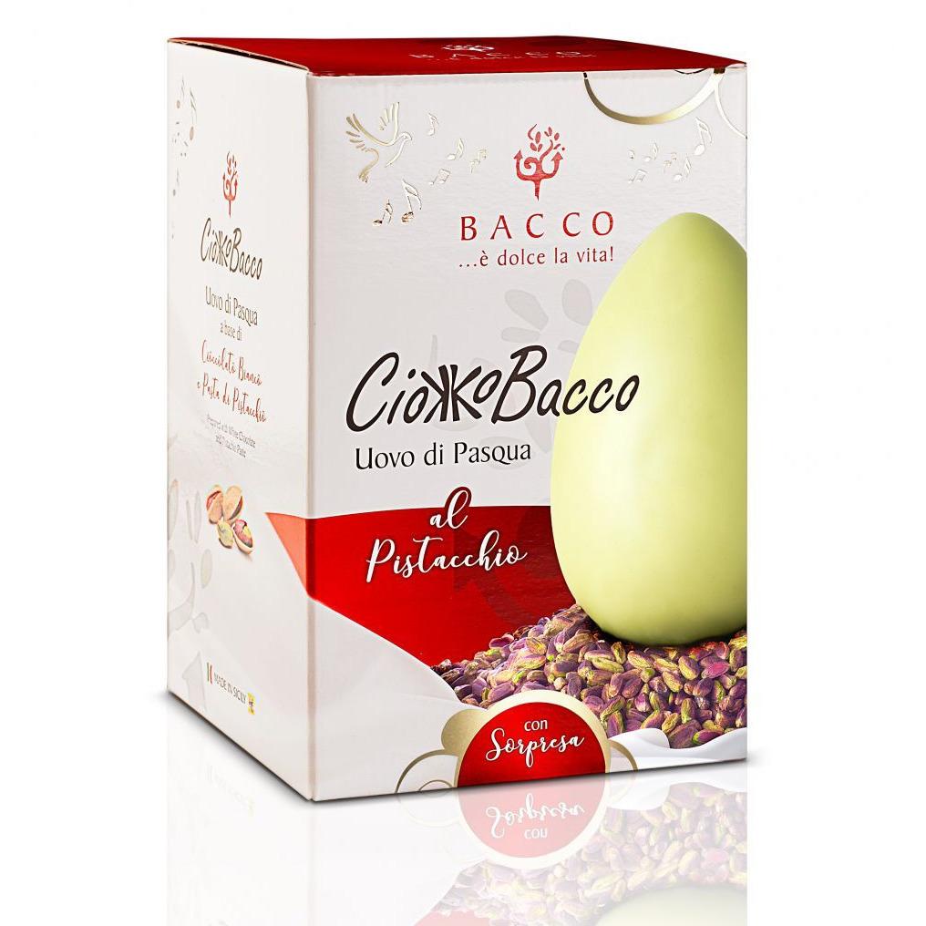 CiokkoBacco, Uovo di Pasqua al pistacchio, 300 gr Dolci tipici siciliani Bacco 