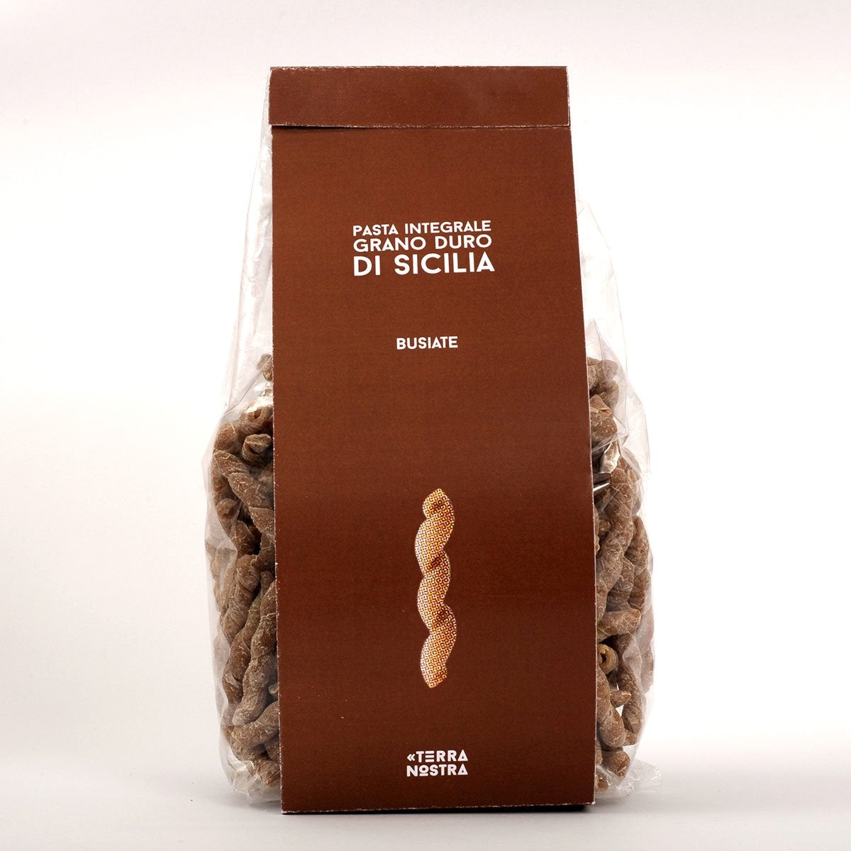 Busiate integrali di grano duro di Sicilia da agricoltura sociale, 500 grammi pasta Cooperativa Sociale Terra Nostra 