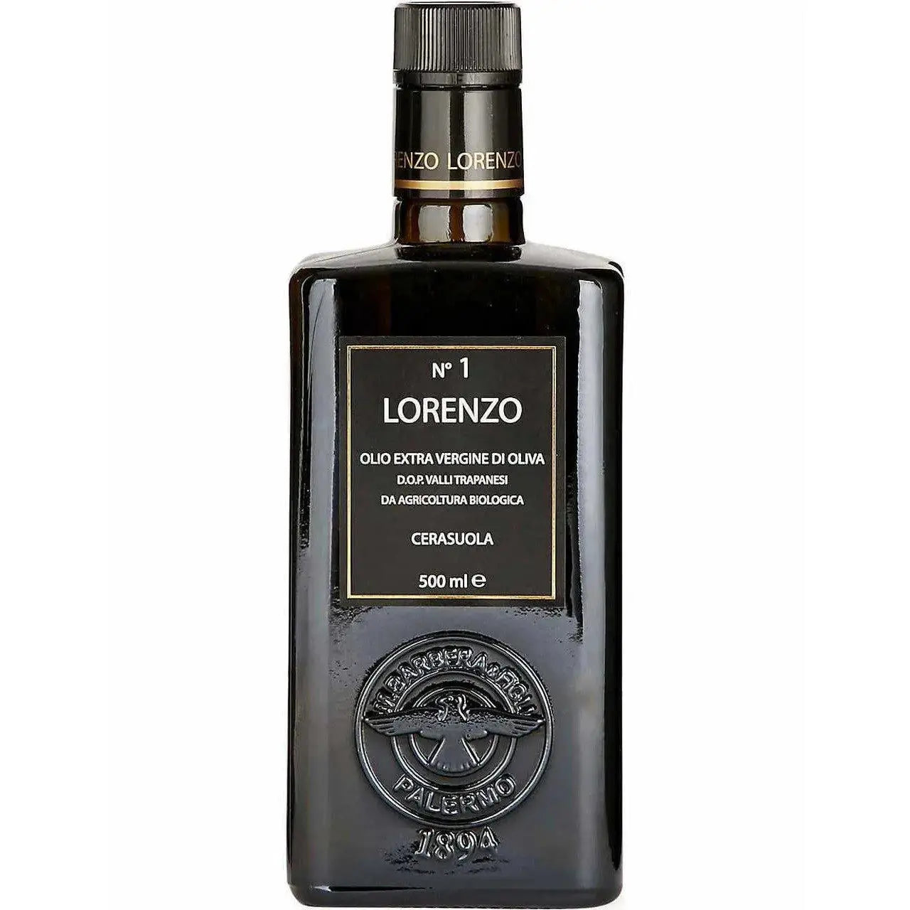 Olio Extravergine di Oliva Biologico- LINEA LORENZO N. 1 D.O.P. "Valli Trapanesi", 500 ml Condimenti Premiati Oleifici Barbera 