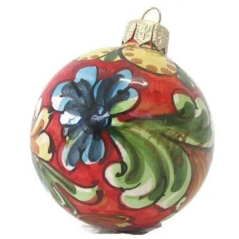 Palla di Natale,Ceramica di Caltagirone, Diametro 7 cm, vari colori Ceramica Food in Sicily Rossa 