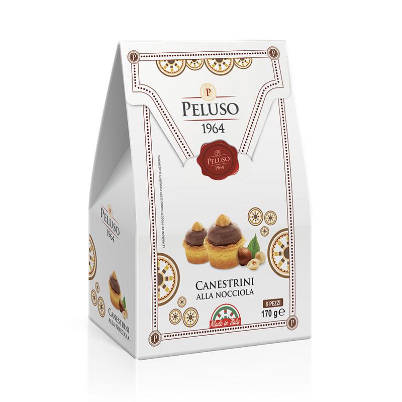 Biscotti di pasta frolla Canestrini alla Nocciola, 170 gr Dolci tipici siciliani Peluso 1964 