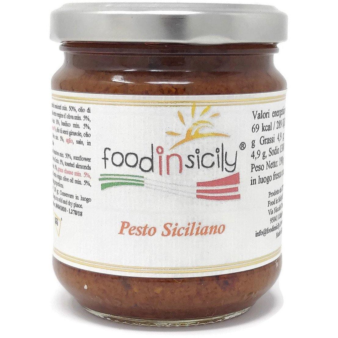 Pesto Siciliano con mandorle tostate, 190 grammi Pesto Food in Sicily 